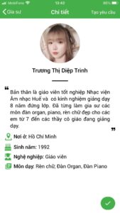 giáo viên dạy kèm piano
