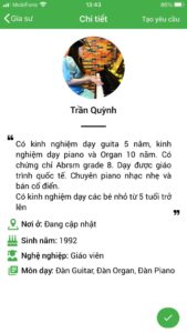 giáo viên dạy kèm piano