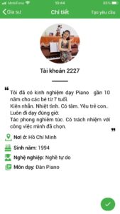 giáo viên dạy kèm piano