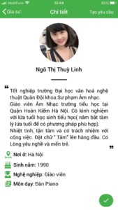 giáo viên dạy kèm piano