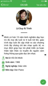 giáo viên dạy kèm piano