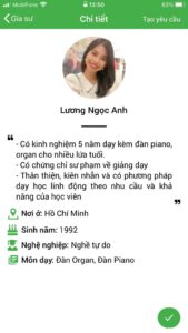 giáo viên dạy kèm piano