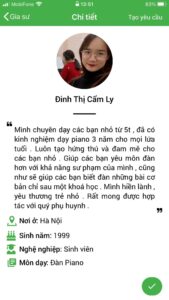 giáo viên dạy kèm piano