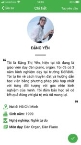 giáo viên dạy kèm piano