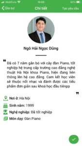 giáo viên dạy kèm piano