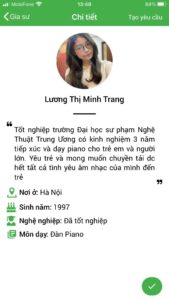 giáo viên dạy kèm piano